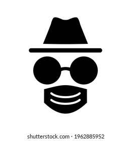 Incognito Icon Symbol Wears Mask. Vector Illustration 