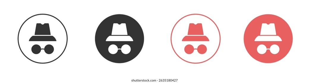 Incognito icon vector design template simple and clean style
