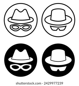 Incognito icon vector set. Unknown illustration sign collection. Nameless symbol or logo.