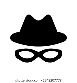Vector de icono de Incognito. Signo de ilustración desconocido. Símbolo o logotipo sin nombre.