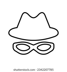 Incognito icon vector. Unknown illustration sign. Nameless symbol or logo.