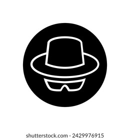 Incognito icon vector. Unknown illustration sign. Nameless symbol or logo.