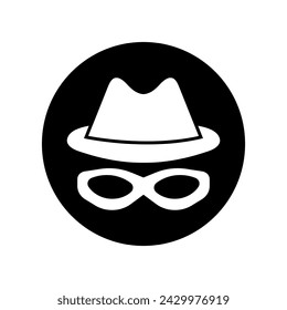 Icono de vector incógnito. Signo de ilustración desconocido. Símbolo o logotipo sin nombre.