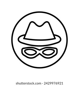 Icono de vector incógnito. Signo de ilustración desconocido. Símbolo o logotipo sin nombre.