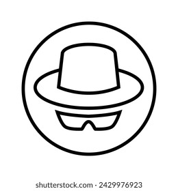 Incognito icon vector. Unknown illustration sign. Nameless symbol or logo.