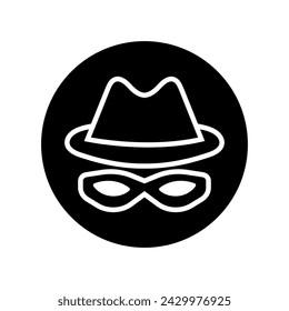 Incognito icon vector. Unknown illustration sign. Nameless symbol or logo.