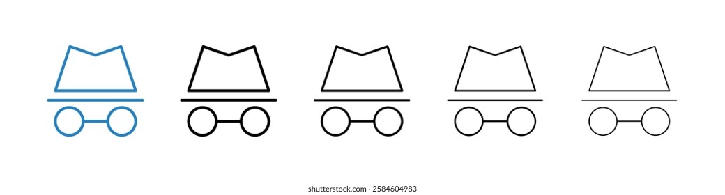 Incognito icons in five different stroke sizes