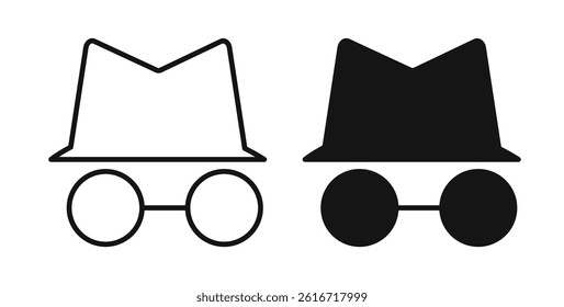 Incognito icons set for website design