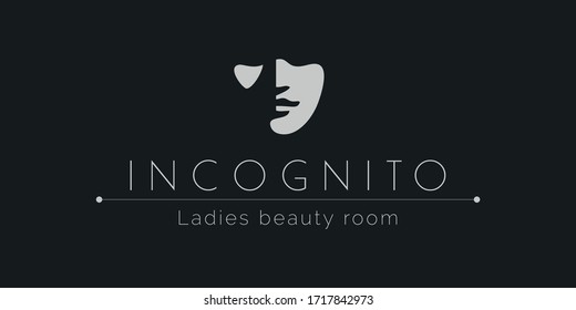 Incognito logo template. Luxury logo. Mask logotype. Luxury beauty salon logo. Beauty studio vector design. Cosmetic procedures.