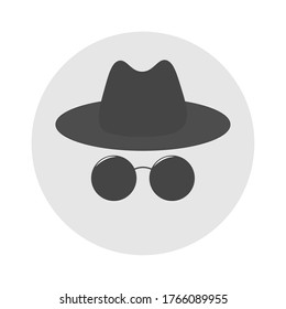 Incognito mode concept, flat tiny person vector illustration. Secret service agent icon. eps 10