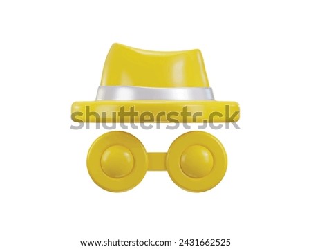 incognito mode data protection icon 3d rendering vector illustration