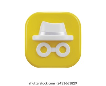 incognito mode icon 3d rendering vector illustration