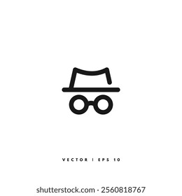 Incognito Mode Icon. Editable Stroke