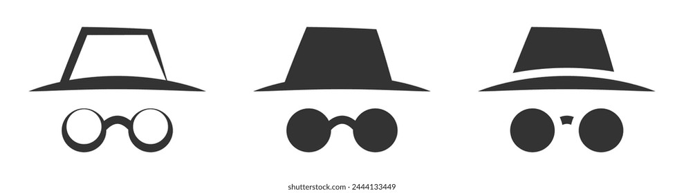 Incognito mode icon. Vector illustration.
