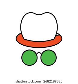 Incognito mode icon with white background vector stock illustration