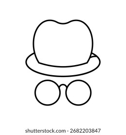 Icono de modo de incógnito con Vector de fondo blanco