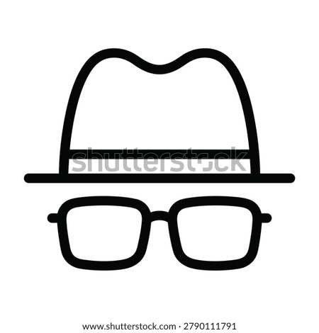 Incognito mode user icon with hat and glasses web browser incognito anonymous browsing security detective
