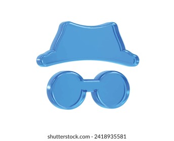  Incognito privacy icon render element 3d illustration