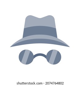 incógnito secreto navegación segura anónimo único icono aislado con estilo plano