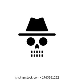Incognito Skull  Icon Symbol. Vector Illustration 