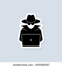 Incognito sticker. Incognito logo. Browse in private. Spy agent, secret agent, hacker. Vector on isolated background. EPS 10.