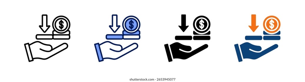 Income All In One Icon Multi Styles Vector Set