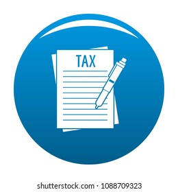 Income declaration icon. Simple illustration of income declaration vector icon for any design blue