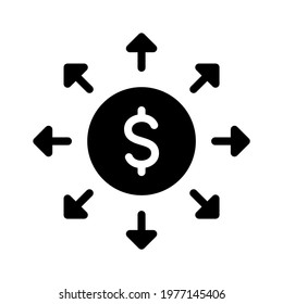 Income distribution icon. Solid style. Isolated on white background.