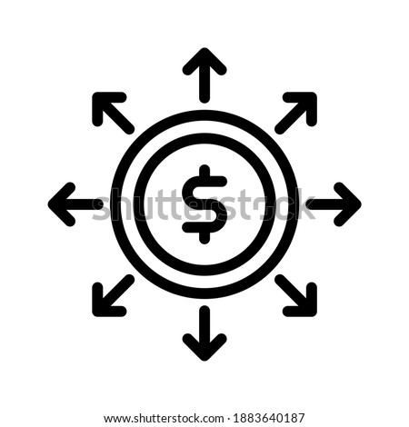 Income distribution. Line vector. Isolate on white background.
