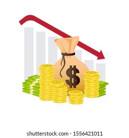 Income Down Business Vector Concept