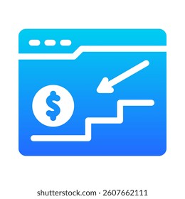 Income Down Icon Element for Design
