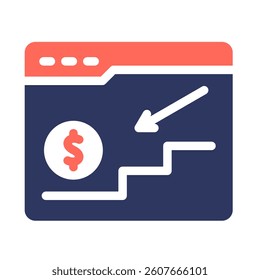 Income Down Icon Element for Design