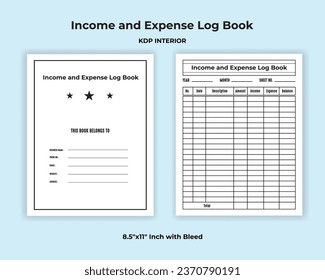 Income and Expense Log Book KDP Interior