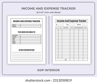 Income And Expense Tracker KDP Interior