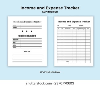 Income And Expense Tracker KDP Interior