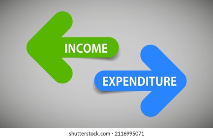 Income and expenses two color tags vector graphics