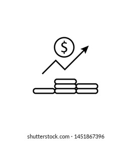 Income finance chart outline icon. Element of finance illustration icon. signs, symbols can be used for web, logo, mobile app, UI, UX