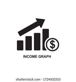 INCOME GRAPH , FINANCIAL STACK ICON