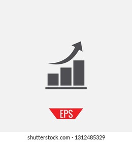 Income growth data presentation vector icon