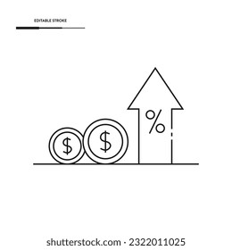 Income Growth Icon Vector Design.