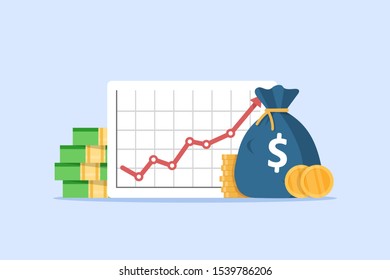 Income growth Investment,Financial performance, statistic report, boost business productivity