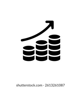 income growth solid icon vector design good for web or mobile app