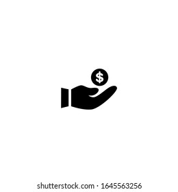 income icon. flat, simple, black.
