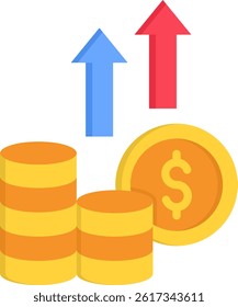 Income Icon Flat Vector Illustration
