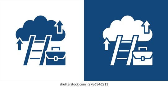 Income icon, with light and dark background.