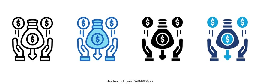 Icono de ingresos Multi Style Ilustración vectorial