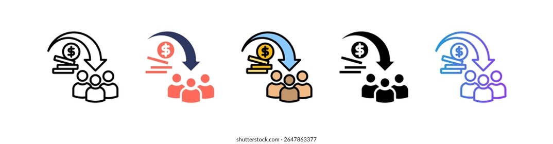 Icono de ingresos Ilustración vectorial múltiple