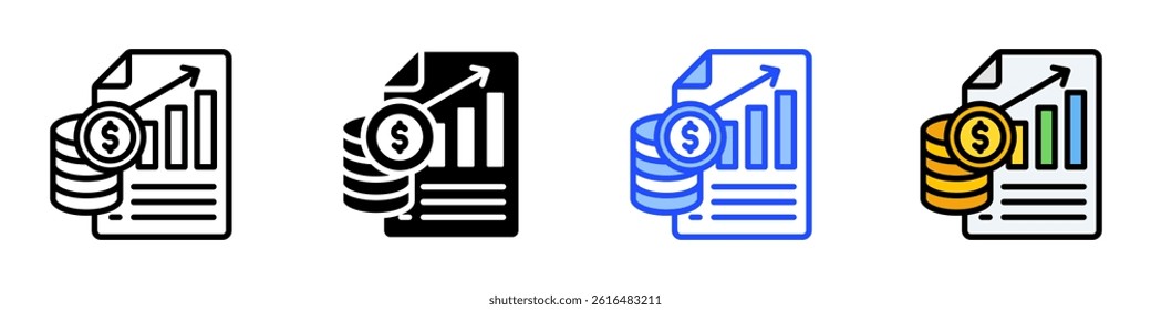 Income Icon Set With Multiple Style Collection