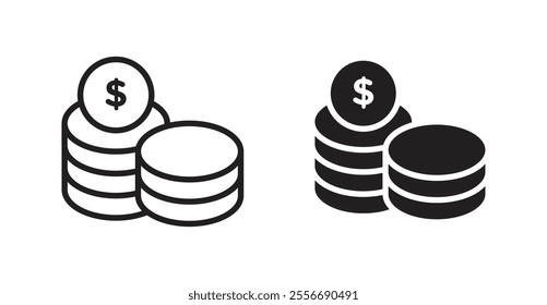 Income icon set in Thin line black color.