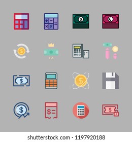 income icon set. vector set about profits, money, calculator and paid icons set.